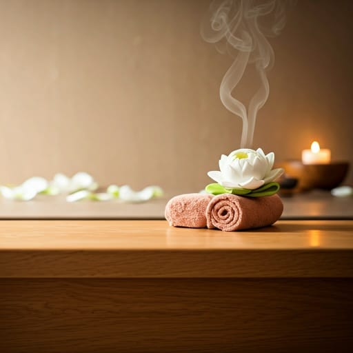 Intérieur apaisant d'un institut de beauté avec table de soin, lumière douce et ambiance spa